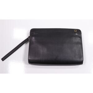 Dunhill Black Leather Clutch Bag Case Business